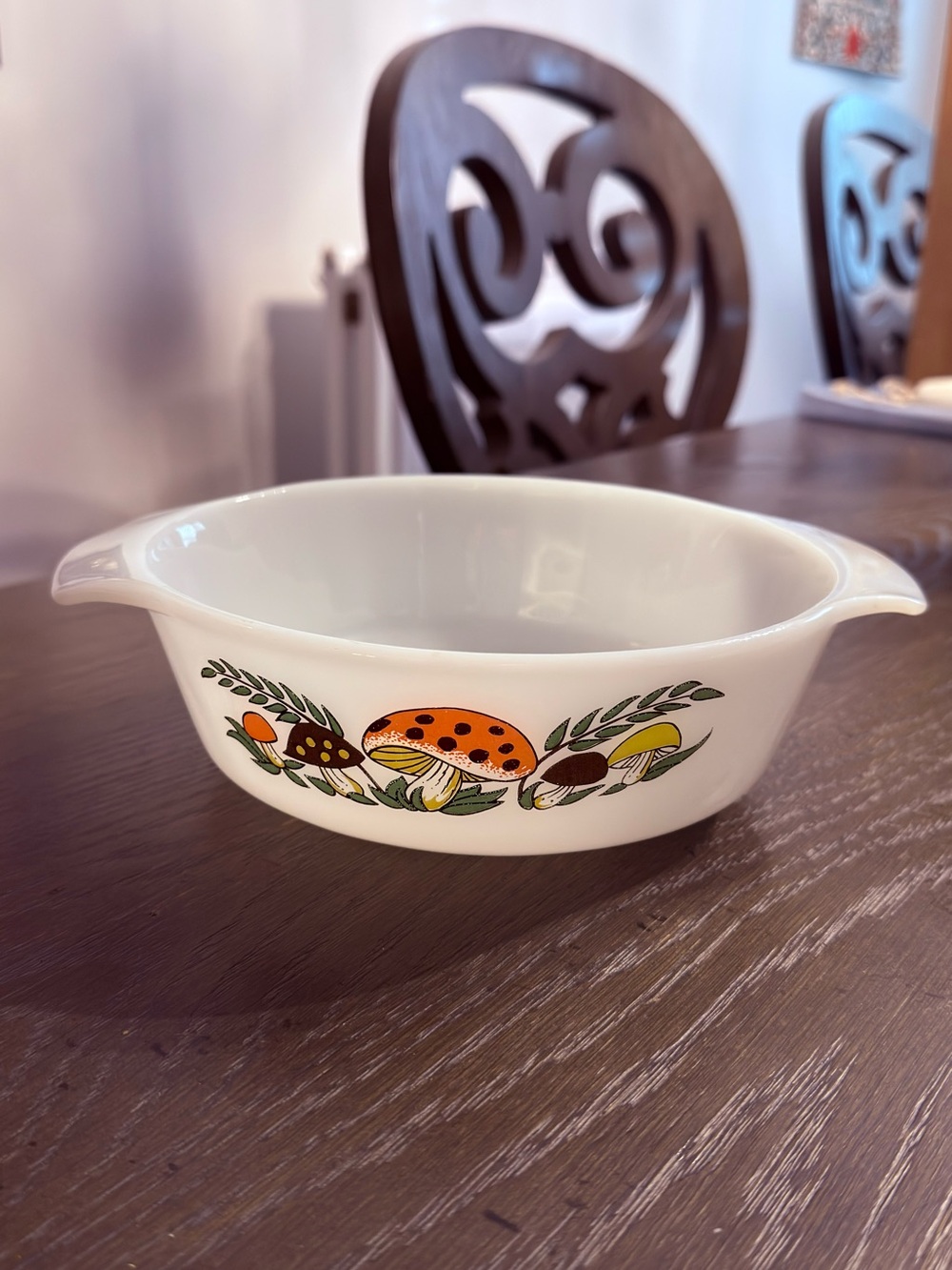 Anchor Hocking Fire King Rare Merry Mushroom 1 QT Casserole Dish (436)